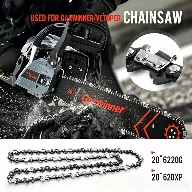 Garwinner 20 Inch Chainsaw Chains - .058" Gauge - .325" Pitch - 76 Drive Links, Semi-Chisel Chain Fits for 20IN