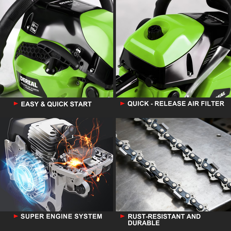Gas Chainsaws 20 Inch Gas Powered Chainsaw 62CC CS62X-FO 2 Stroke Engine Chain Saw for Cutting Wood Outdoor Garden Farm Home