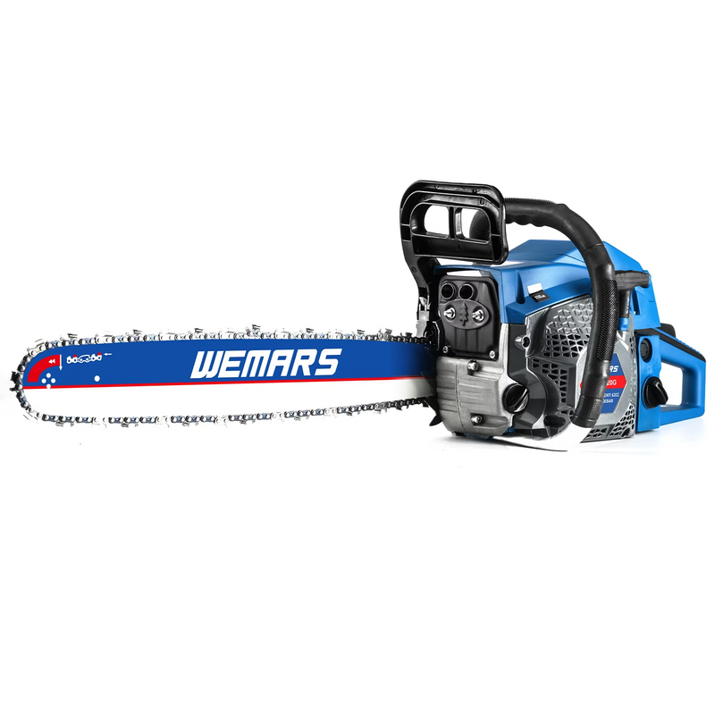 Gas Chainsaw 62CC 20in.2 Stroke Gasoline Powered Chain Saws Handheld for Home Garden 6220G Blue