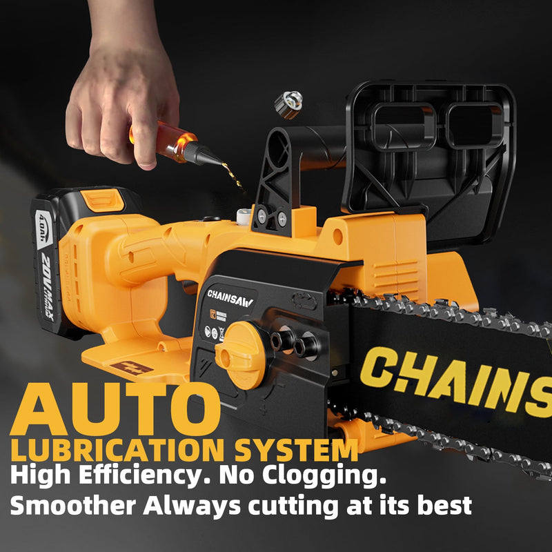 25.4cc Gas Chainsaw with 12 Inch Bar for Branch Cutting & Garden Pruning - Chainsawdeck