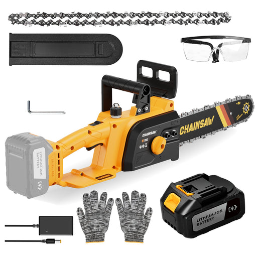 25.4cc Gas Chainsaw with 12 Inch Bar for Branch Cutting & Garden Pruning - Chainsawdeck