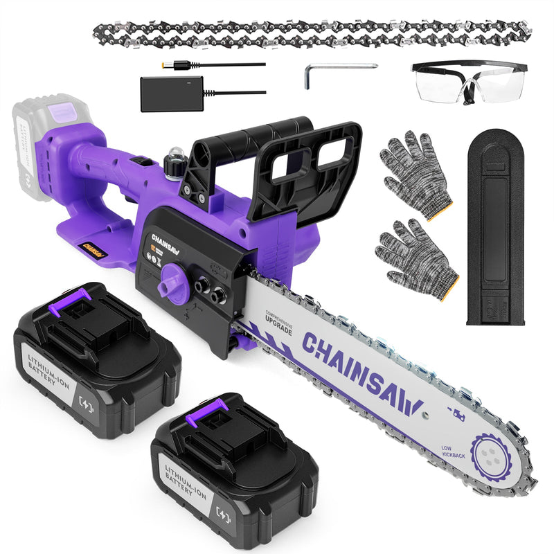 25.4cc Gas Chainsaw with 12 Inch Bar for Branch Cutting & Garden Pruning - Chainsawdeck
