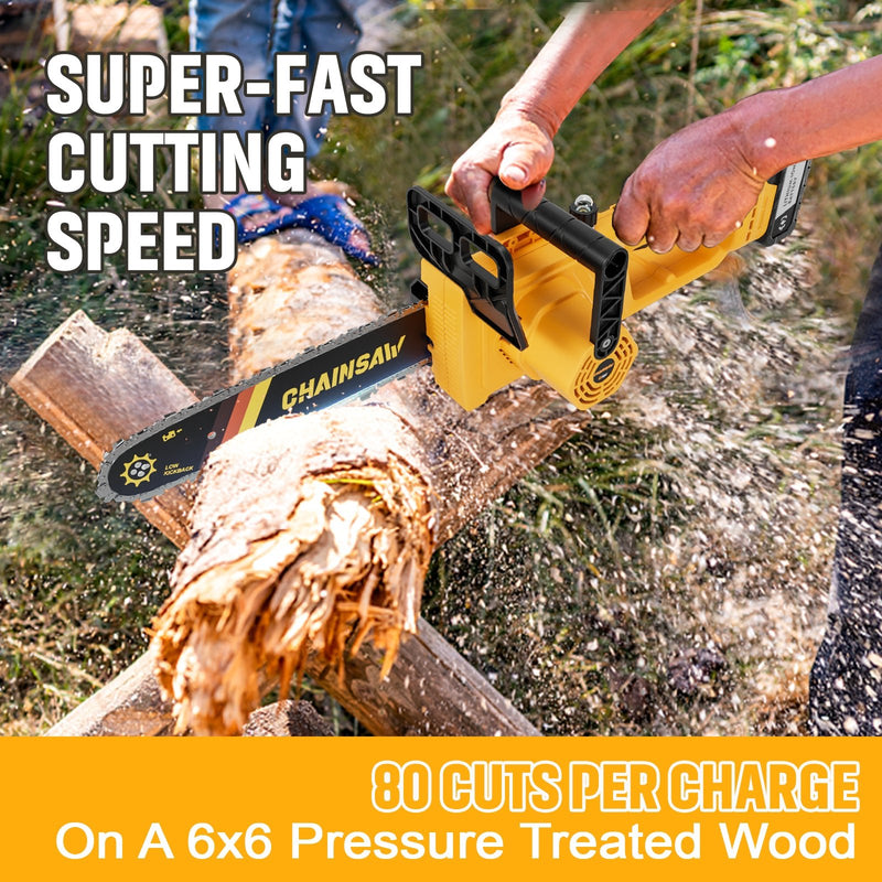 25.4cc Gas Chainsaw with 12 Inch Bar for Branch Cutting & Garden Pruning - Chainsawdeck