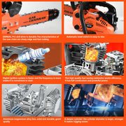 25.4cc Gas Chainsaw with 12 Inch Bar for Branch Cutting & Garden Pruning - Chainsawdeck - Chainsawdeck