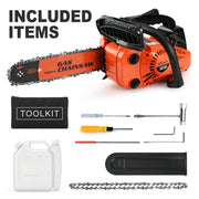 25.4cc Gas Chainsaw with 12 Inch Bar for Branch Cutting & Garden Pruning - Chainsawdeck - Chainsawdeck