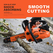 25.4cc Gas Chainsaw with 12 Inch Bar for Branch Cutting & Garden Pruning - Chainsawdeck - Chainsawdeck