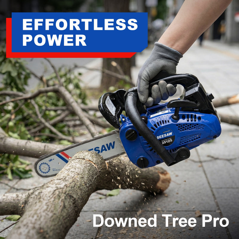 25.4cc Gas Chainsaw with 12 Inch Bar for Branch Cutting & Garden Pruning - SEESAW - Chainsawdeck