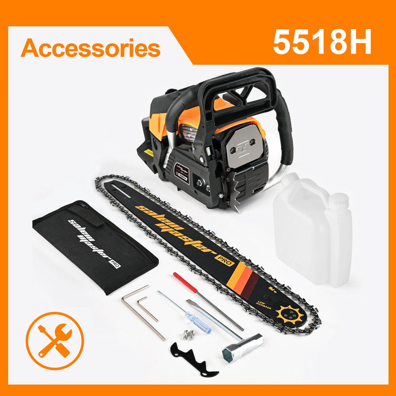 55cc Gas Chainsaw with 20 Inch Bar for Firewood Cutting & Yard Work - SALEMMASLER - Chainsawdeck