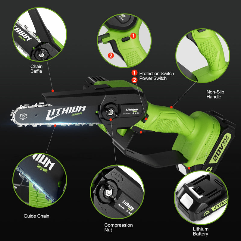 6" Cordless Brushed Hand Saw with Portable Case for Pruning & Yard Work Chainsawdeck - Chainsawdeck