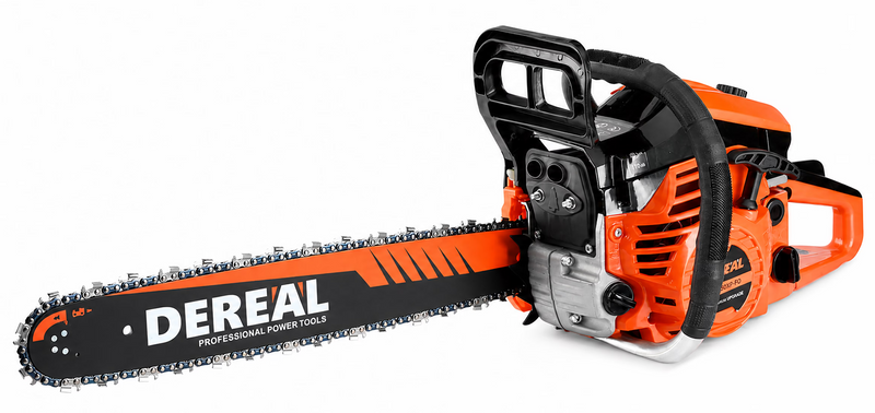 DEREAL 20" 62CC 2-Stroke Gas Chainsaw, Heavy-Duty Gas Powered Wood Cutting Saw with Automatic Oiler & Easy Start for Farm & Home Use 620XP Orange