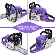 63cc Gas Chainsaw with 20 Inch Bar for Firewood Cutting & Farm Work - PINKWAY - Chainsawdeck