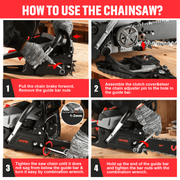63cc Gas Chainsaw with 20 Inch Bar for Firewood Cutting & Garden Work - VETOPER - Chainsawdeck