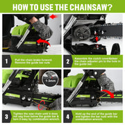 63cc Gas Chainsaw with 20 Inch Bar for Firewood Cutting & Outdoor Farm Work - SEESAW - Chainsawdeck