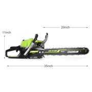 63cc Gas Chainsaw with 20 Inch Bar for Firewood Cutting & Outdoor Farm Work - SEESAW - Chainsawdeck