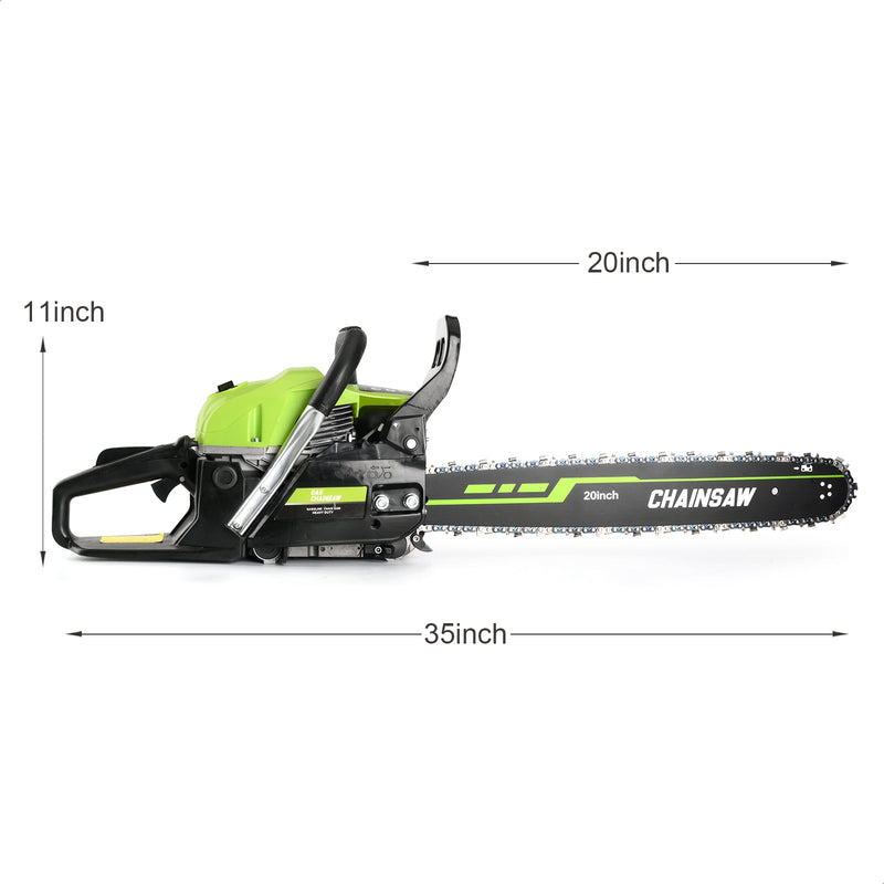 63cc Gas Chainsaw with 20 Inch Bar for Firewood Cutting & Outdoor Farm Work - SEESAW - Chainsawdeck