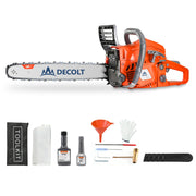 63cc Gas Chainsaw with 20 Inch Bar for Firewood Cutting & Outdoor Property Work - DECOLT - Chainsawdeck