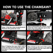 63cc Gas Chainsaw with 20 Inch Bar for Tree Cutting & Property Maintenance - DEREAL - Chainsawdeck