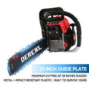 63cc Gas Chainsaw with 20 Inch Bar for Tree Cutting & Property Maintenance - DEREAL - Chainsawdeck