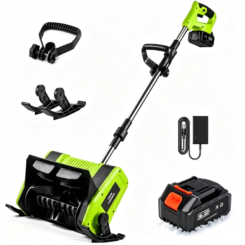 20V Cordless Snow Shovel, Lightweight Electric Snow Blower with Adjustable Chute, 10-12" Clearing Width for Driveways, Sidewalks & Porches