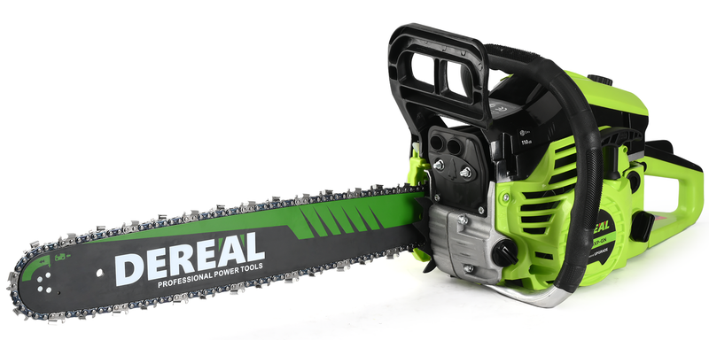 DEREAL 20" 62CC 2-Stroke Gas Chainsaw, Heavy-Duty Gas Powered Wood Cutting Saw with Automatic Oiler & Easy Start for Farm & Home Use 620XP Green