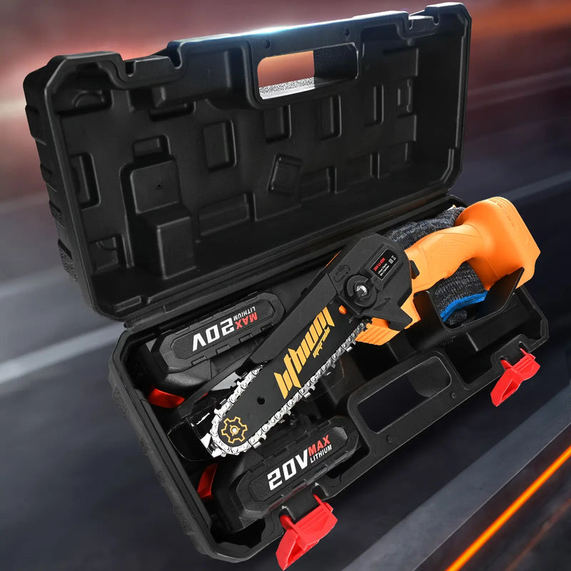 Vetoper Mini Chainsaw 6-inch with 2 Batteries Cordless Handheld Small Chain Saw for Tree Branch Wood Cutting(3 Chains)