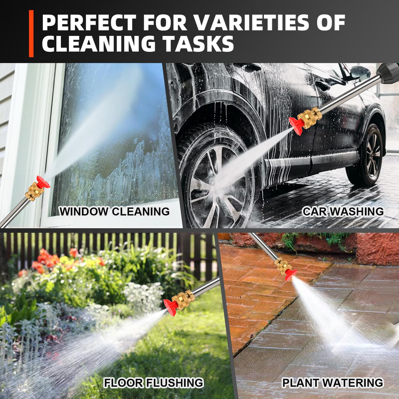 Cordless Pressure Washer 21V 2*Batteries Powered Portable Handheld for Car, Floor, Wall, Fence & Yard Cleaning - Home & Outdoor Use
