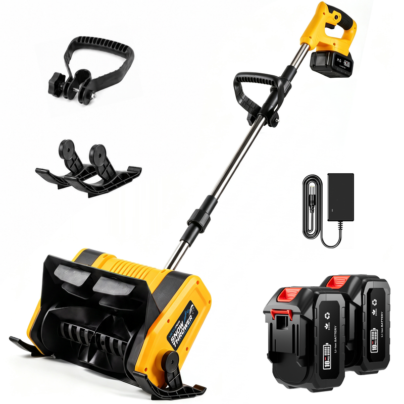 20V Cordless Snow Shovel 2 Batteries, 12" Clearing Width Lightweight 9 lbs Electric Snow Thrower with Adjustable Snow Chute, Perfect for Driveways, Sidewalks, Porches and Easy Winter Snow Removal
