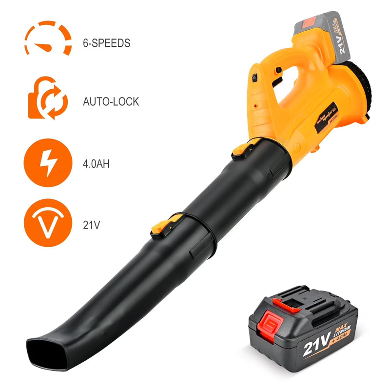 20V Cordless Electric Leaf Blower, 450 CFM 6-Speed Electric Blowing Leaf for Lawn Yard Road Car