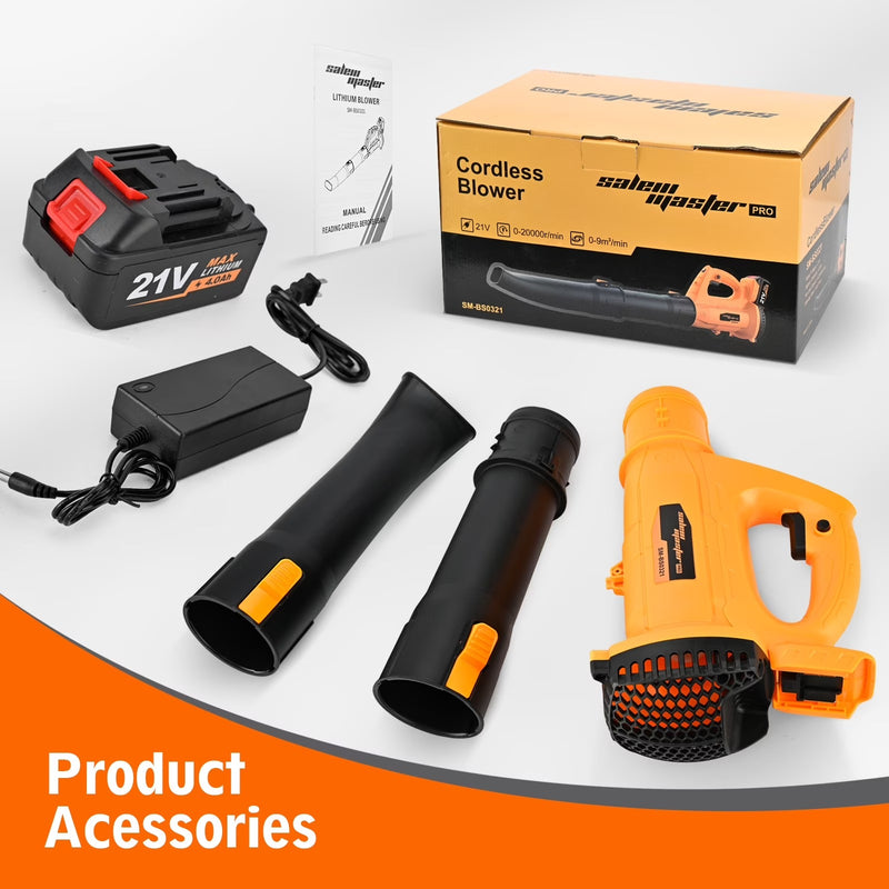 20V Cordless Electric Leaf Blower, 450 CFM 6-Speed Electric Blowing Leaf for Lawn Yard Road Car