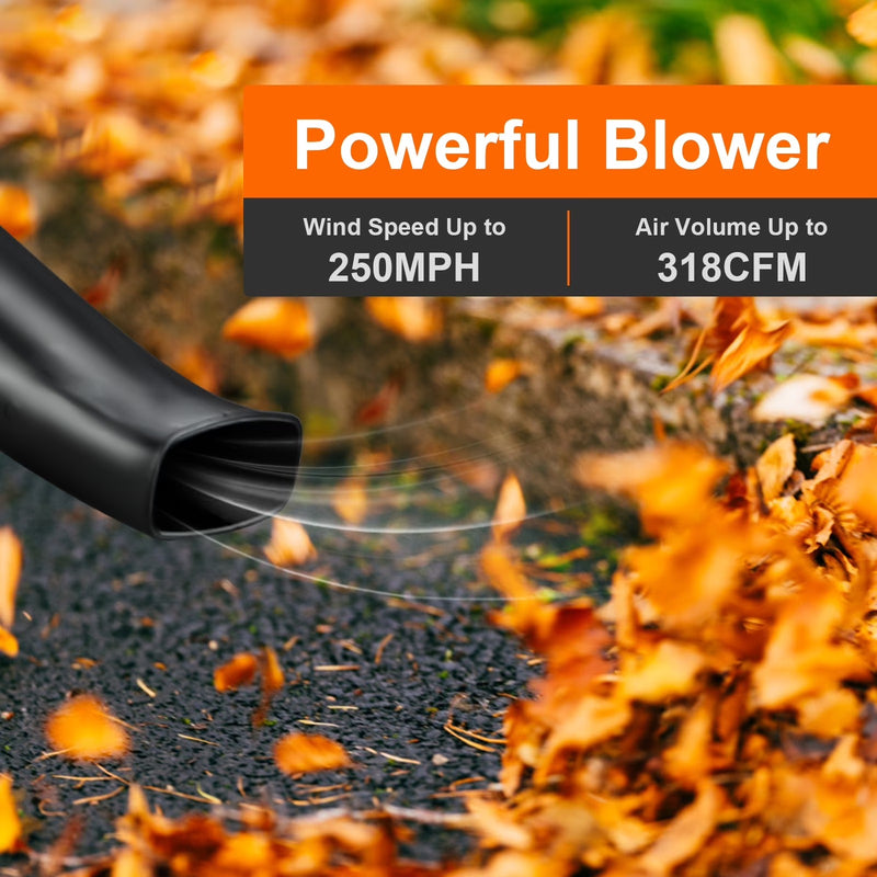 20V Cordless Electric Leaf Blower, 450 CFM 6-Speed Electric Blowing Leaf for Lawn Yard Road Car